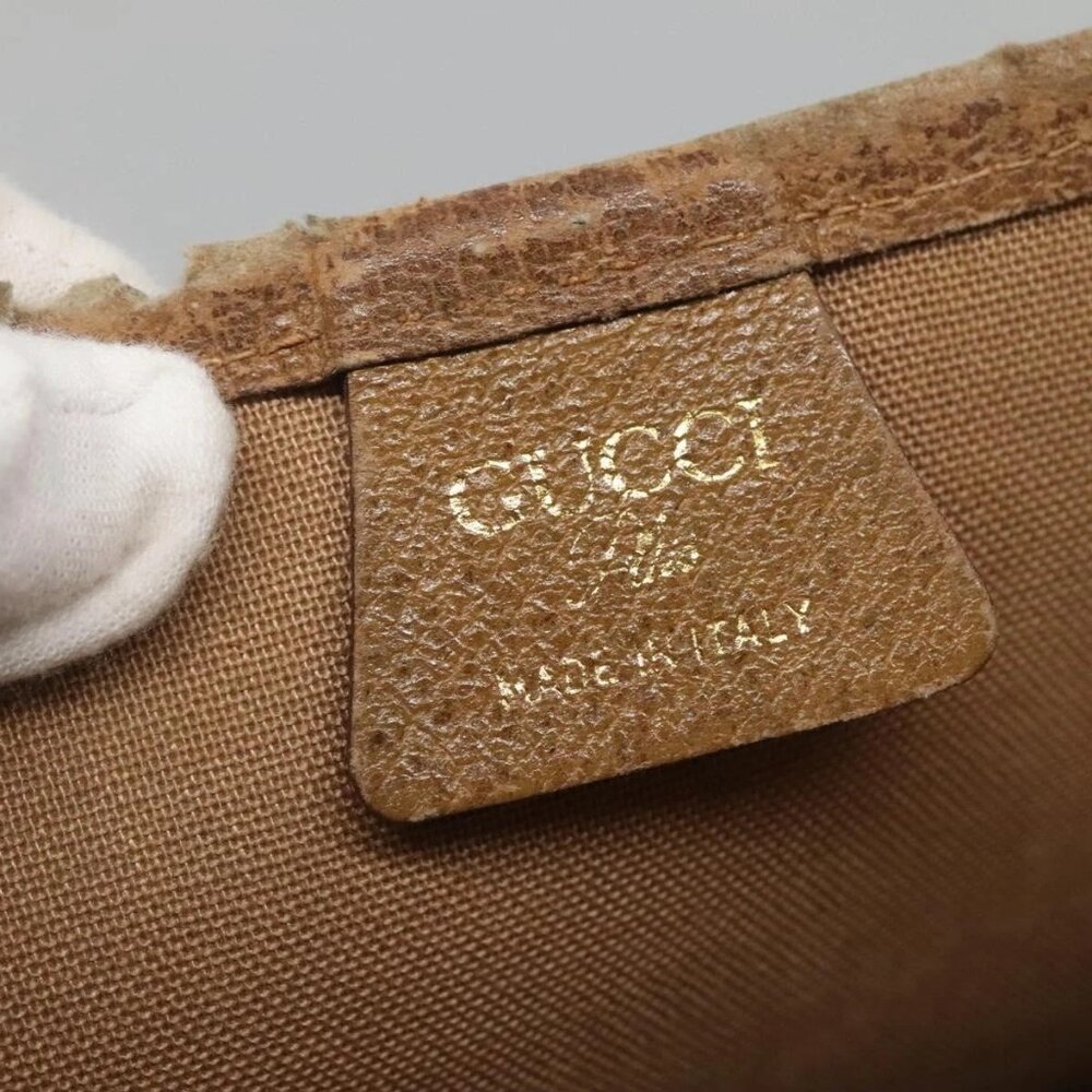 GUCCI GG Plus Supreme Web Sherry Line Tote Bag PVC Beige Gold Auth BA5355 - Picture 11 of 15